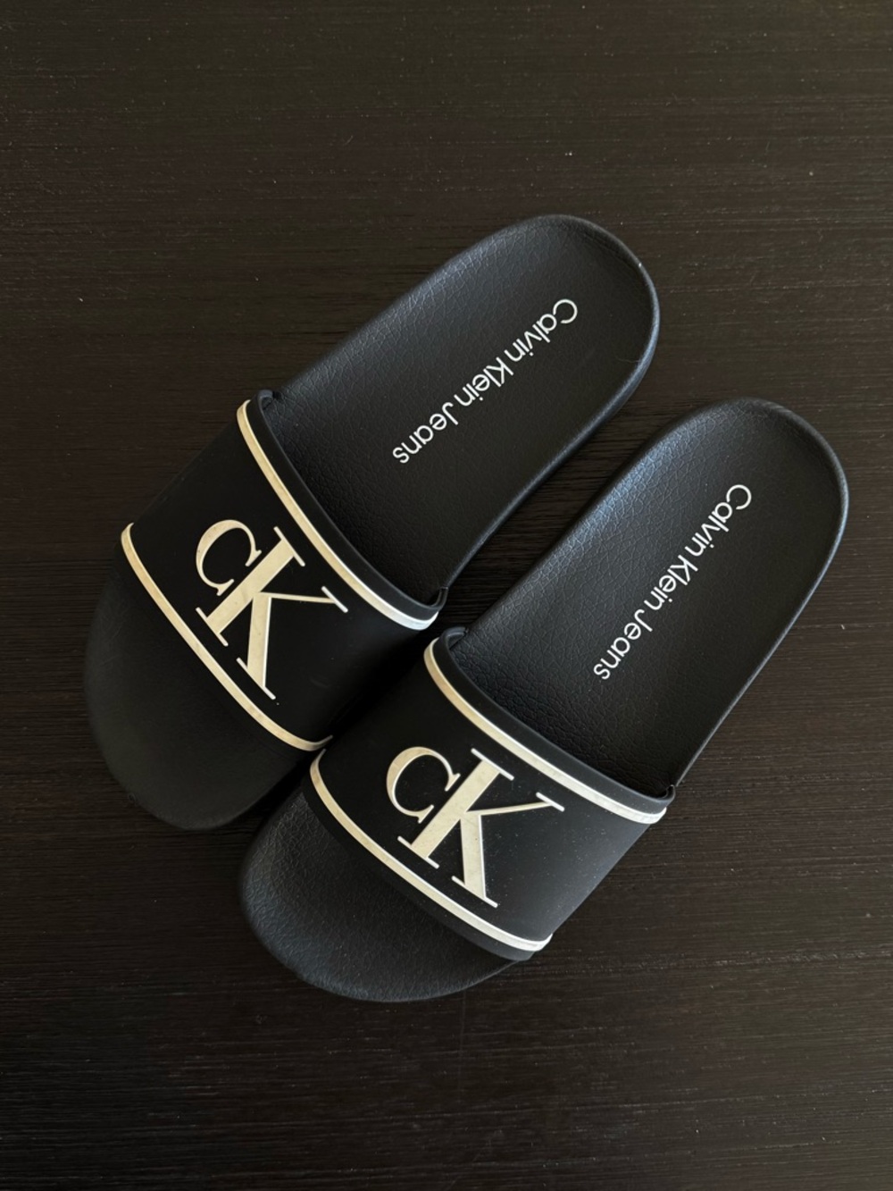 Calvin Klein Jeans Black Slide Sandals